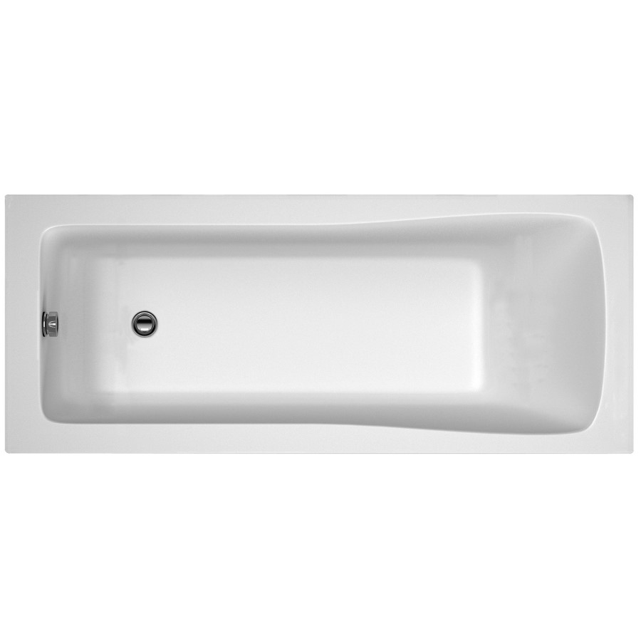 Rutland Single Ended Straight Bath with Juno Shower Bath Screen - 1700 x 750mm