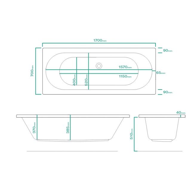 Burford Round Double Ended Bath - 1700 x 700mm