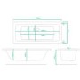 1700 x 750 Chiltern Double Ended Square Bath with Front Panel and Aqua Bath Filler