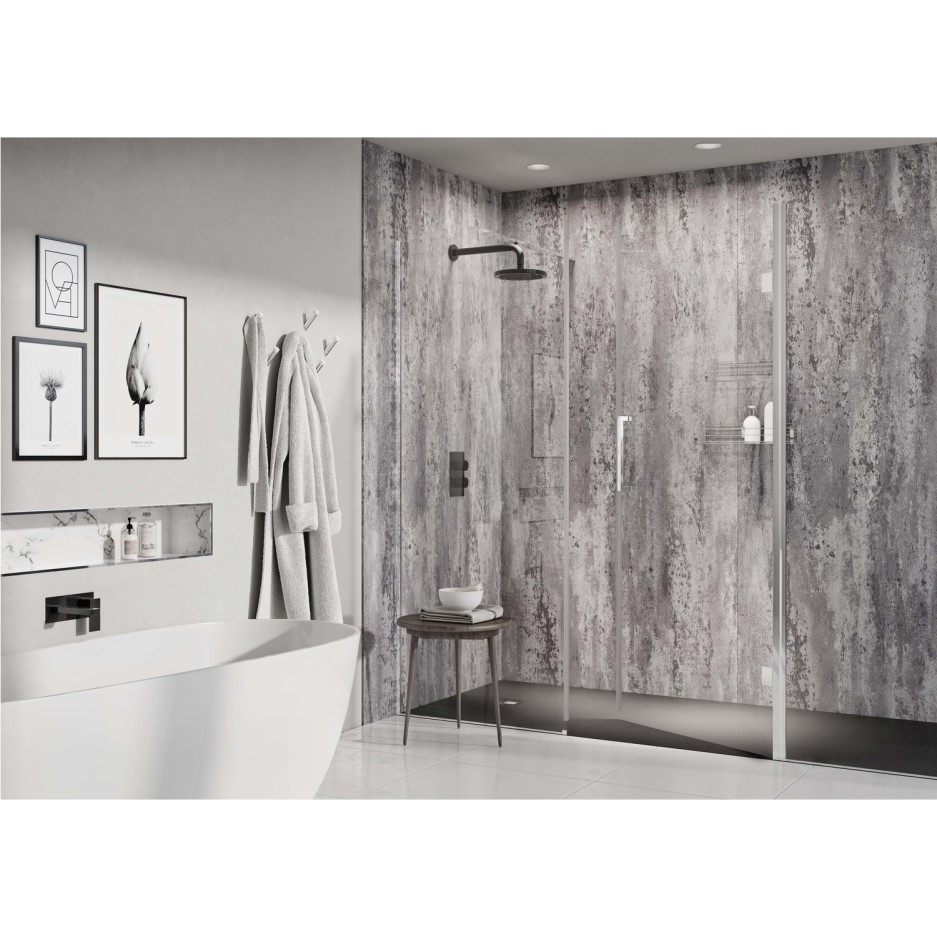 Silver Metro Metallic PVC Shower Wall Panel 2400 x 1000mm Better
