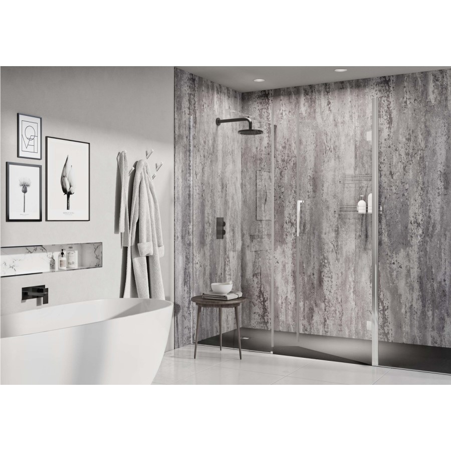 Silver Metro Metallic PVC Shower Wall Panel - 2400 x 1000mm