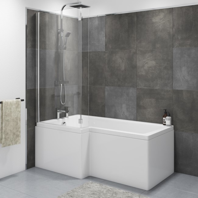 GRADE A2 - Lomax Left Hand L Shape Shower Bath - 1500 x 850mm