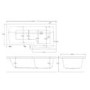 L Shaped Shower Bath Right Hand 1500 x 850mm - Lomax