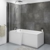 GRADE A1 - Lomax Left Hand L Shape Shower Bath - 1700 x 850mm