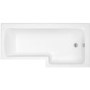 GRADE A2 - L Shape Shower Bath Right Hand 1700 x 850mm - Lomax