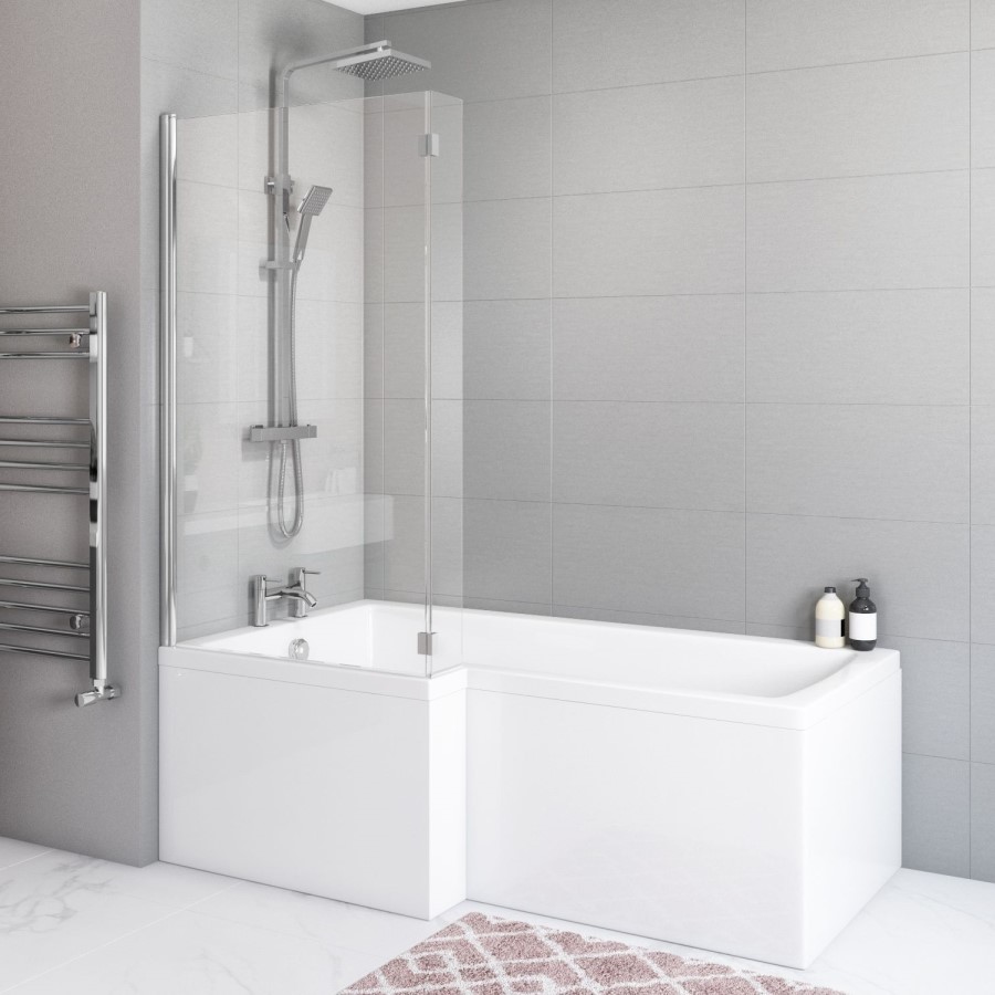 GRADE A2 - 1500mm L Shaped Acrylic Bath Front Panel - Lomax