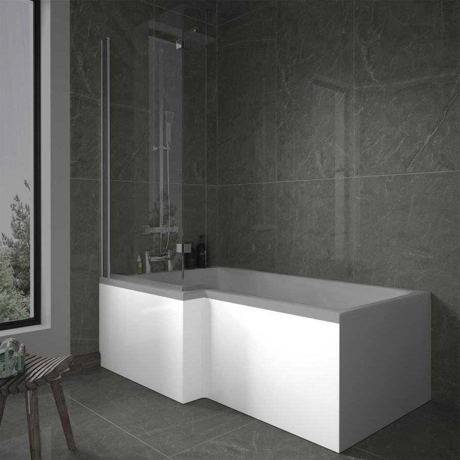 GRADE A2 - 1500mm L Shaped Acrylic Bath Front Panel - Lomax