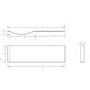 1700mm P Shaped Acrylic Bath Front Panel - Portland