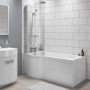 GRADE A2 - Portland Left Hand P Shape Shower Bath - 1500 x 800mm