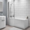 GRADE A2 - Portland Left Hand P Shape Shower Bath - 1500 x 800mm