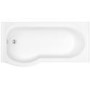GRADE A1 - Portland Left Hand P Shape Shower Bath - 1700 x 850mm