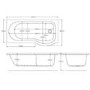 P Shape Shower Bath Right Hand 1500 x 800mm - Portland
