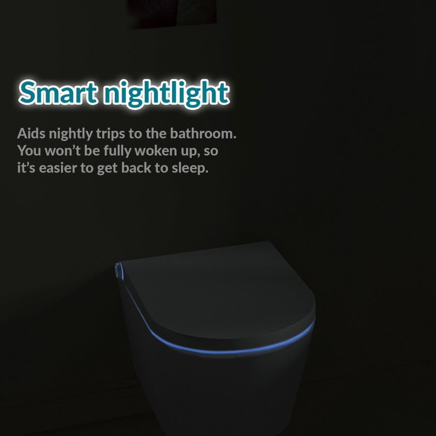 GRADE A1 - Wall Hung Smart Bidet Toilet Combo Square - Built in Dryer & Spray - Square - Purificare