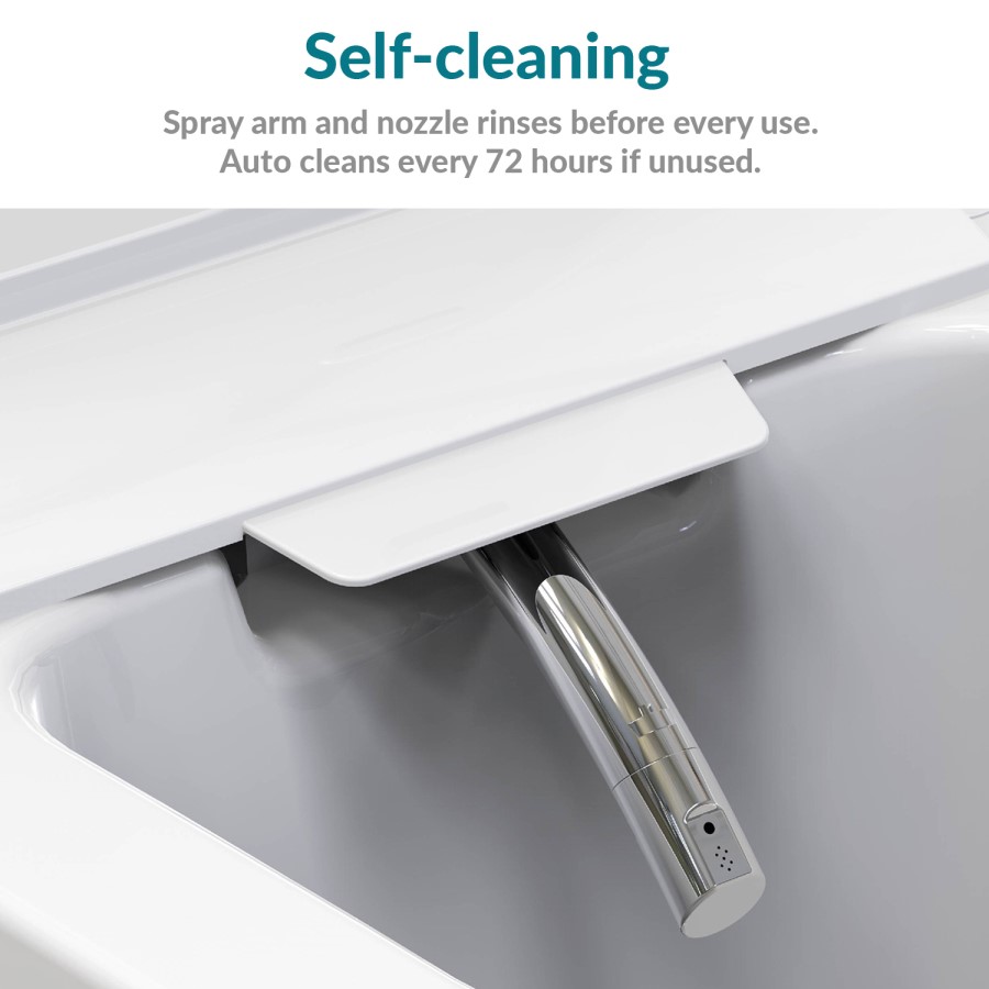 GRADE A1 - Wall Hung Smart Bidet Toilet Combo Square - Built in Dryer & Spray - Square - Purificare