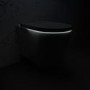 Wall Hung Smart Bidet Japanese Toilet & 820mm Frame Cistern and Black Pneumatic Flush Plate - Purificare