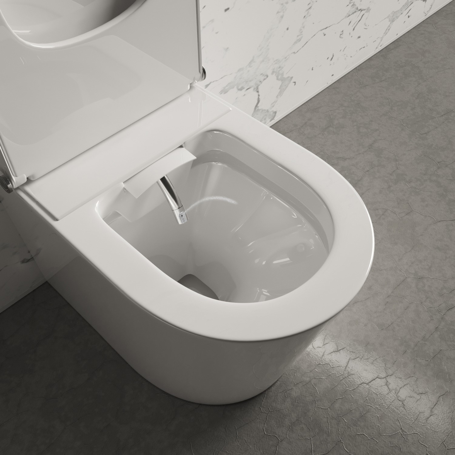 Back to Wall Smart Bidet Round Toilet - Purificare - Better Bathrooms