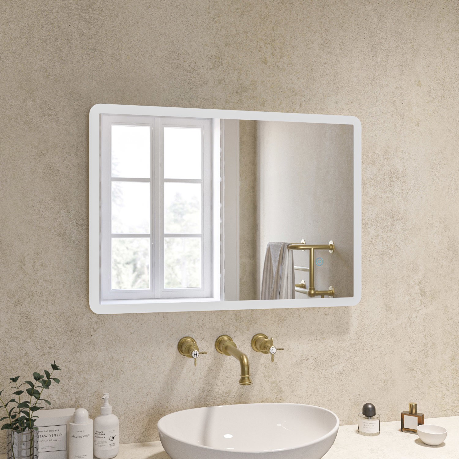 Led heated bathroom mirror deals