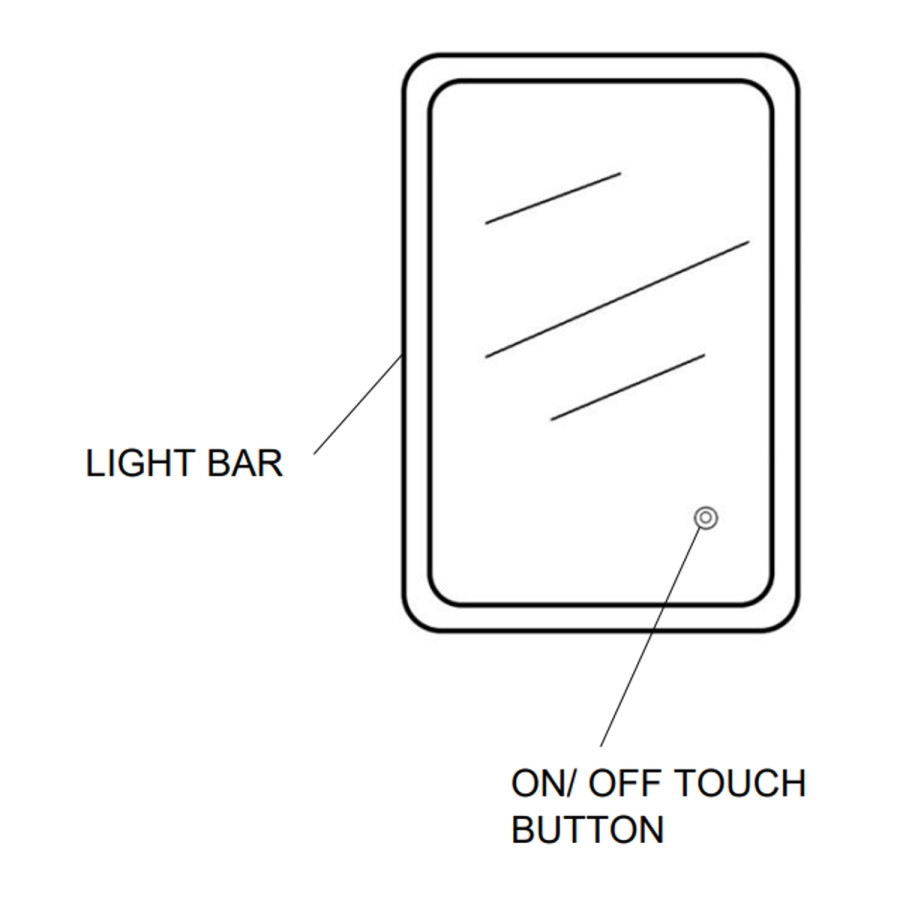 GRADE A1 - 500 x 700mm Illuminated LED Bathroom Mirror - Ariel