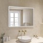 GRADE A1 - Rectangular LED Heated Bathroom Mirror 600 x 800mm - Ariel