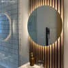 Round Backlit LED Bathroom Mirror with Demister 800mm - Luna