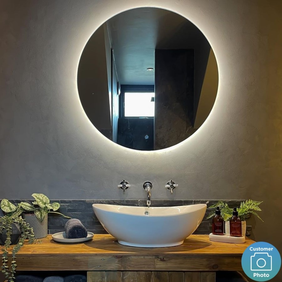 ONLY OPENED - 800 x 800mm Round Backlit Mirror - Luna