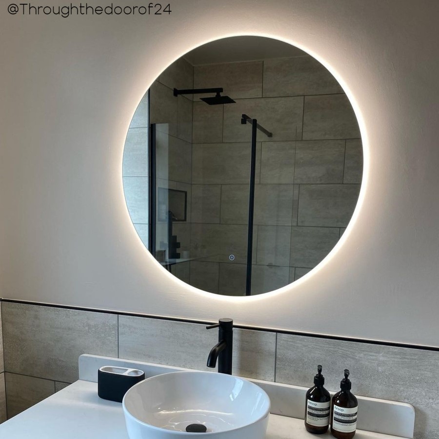 ONLY OPENED - 800 x 800mm Round Backlit Mirror - Luna
