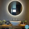Round Backlit LED Bathroom Mirror with Demister 800mm - Luna