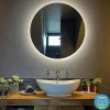 Round Backlit LED Heated Bathroom Mirror 800mm - Luna