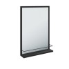 Rectangular Black Bathroom Mirror with Shelf - 500 x 700mm - Iona