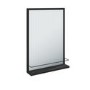 ONLY OPENED - 500 x 700mm Rectangle Black Frame Mirror with Shelf - Iona