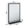 ONLY OPENED - 500 x 700mm Rectangle Black Frame Mirror with Shelf - Iona