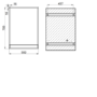 ONLY OPENED - 500 x 700mm Rectangle Black Frame Mirror with Shelf - Iona