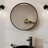 Round Black Bathroom Mirror 600mm - Alcor