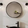 ONLY OPENED - 600 x 600mm Black Frame Round Mirror - Alcor