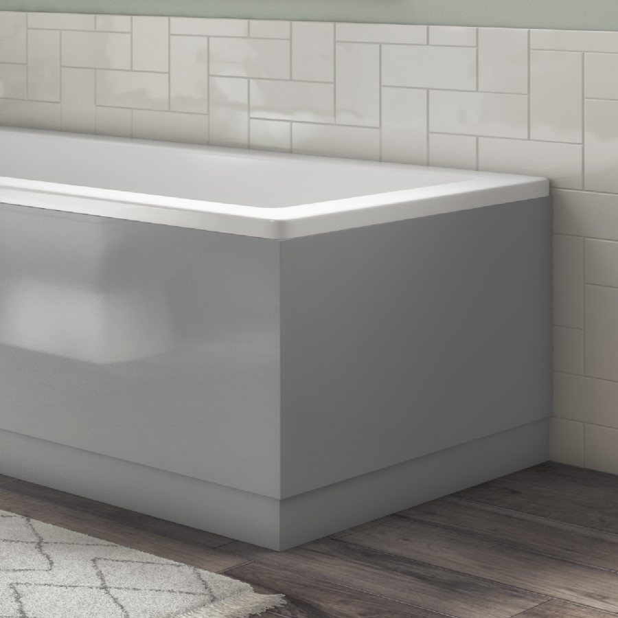 GRADE A1 - 700mm Grey Gloss Bath End Panel - Ashford