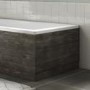 1700 Round Single Ended Bath with Grey Wood Grain Bath Front & End Panel