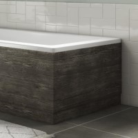 GRADE A1 - 700mm Grey Wood Grain Bath End Panel - Ashford