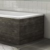 1500 Single Ended Square Bath with Grey Wood Grain Bath Front &amp; End Panel