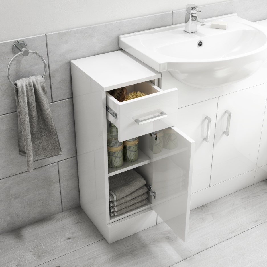 300mm Bathroom Storage Unit White Classic Better Bathrooms