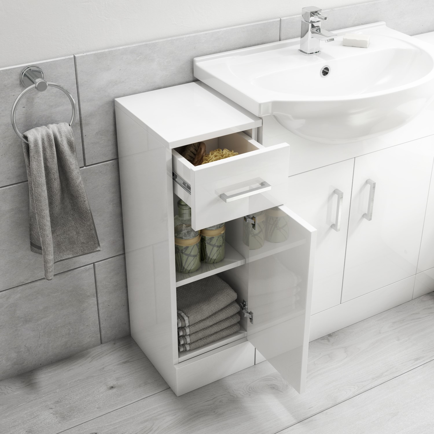 300mm Bathroom Storage Unit White Classic Better Bathrooms 300mm Bathroom Storage Unit White Classic Better Bathrooms