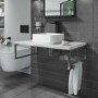 800mm Marble Effect Countertop Basin Shelf Only - Lund