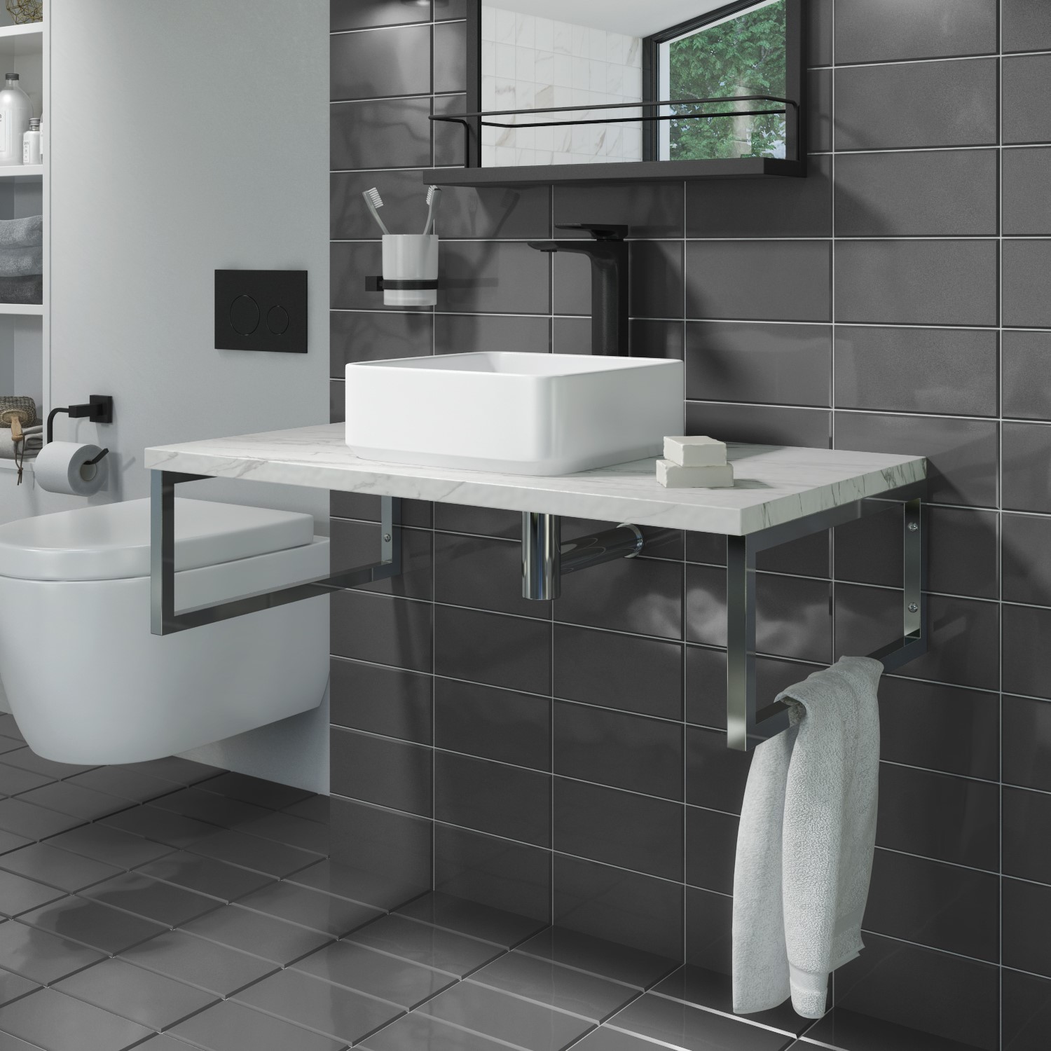 800mm Vanity Shelf For Basin Marble Effect Lund Better Bathrooms 800mm Vanity Shelf For Basin Marble Effect Lund Better Bathrooms