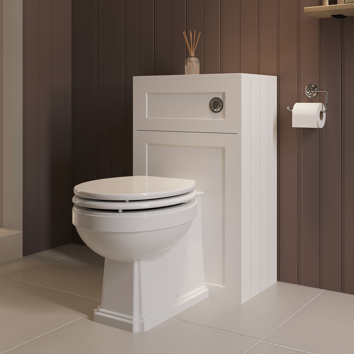 Baxenden White 500Mm Back To Wall Toilet Unit Only