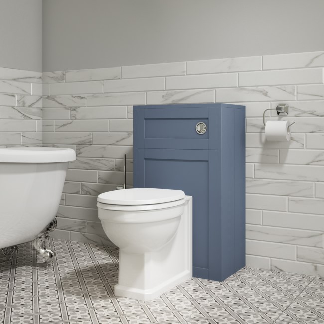 GRADE A1 - 500mm WC Toilet Unit - Matt Blue - Traditional - Baxenden