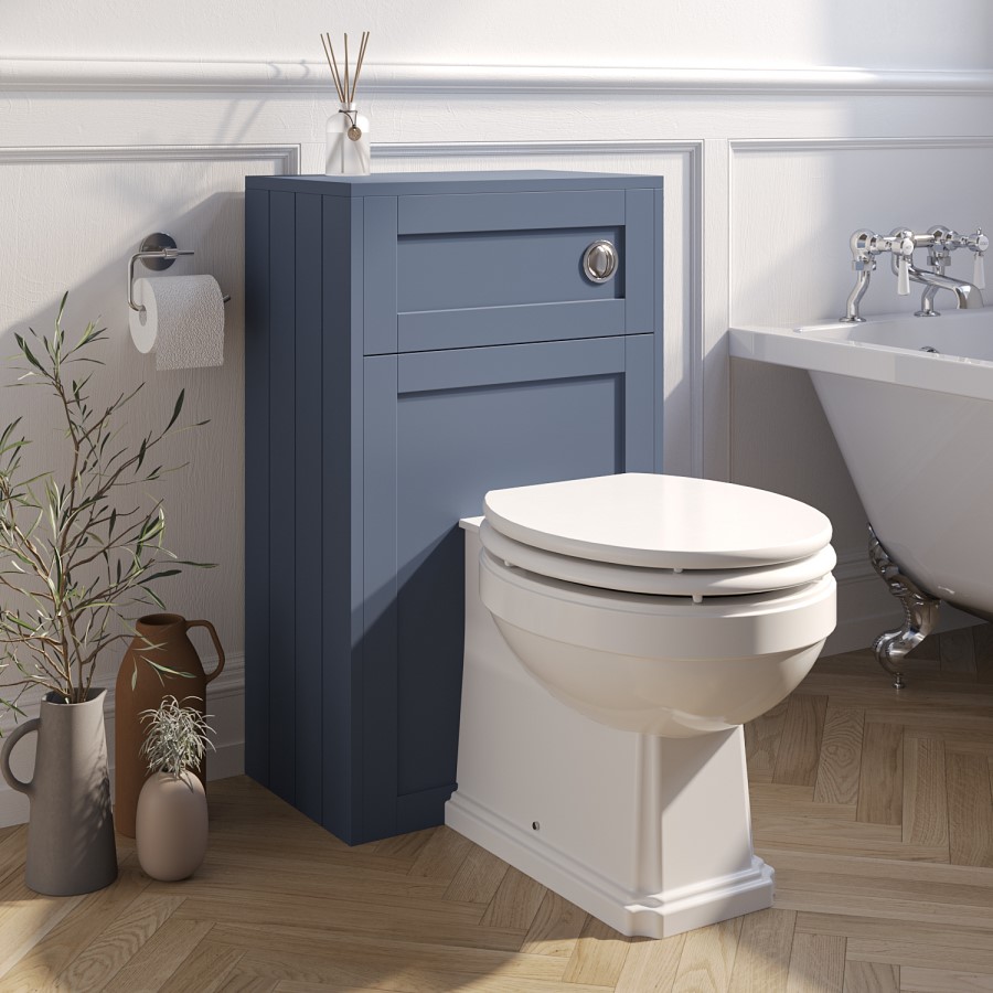 GRADE A2 - 500mm Blue Back to Wall Toilet Unit Only - Baxenden