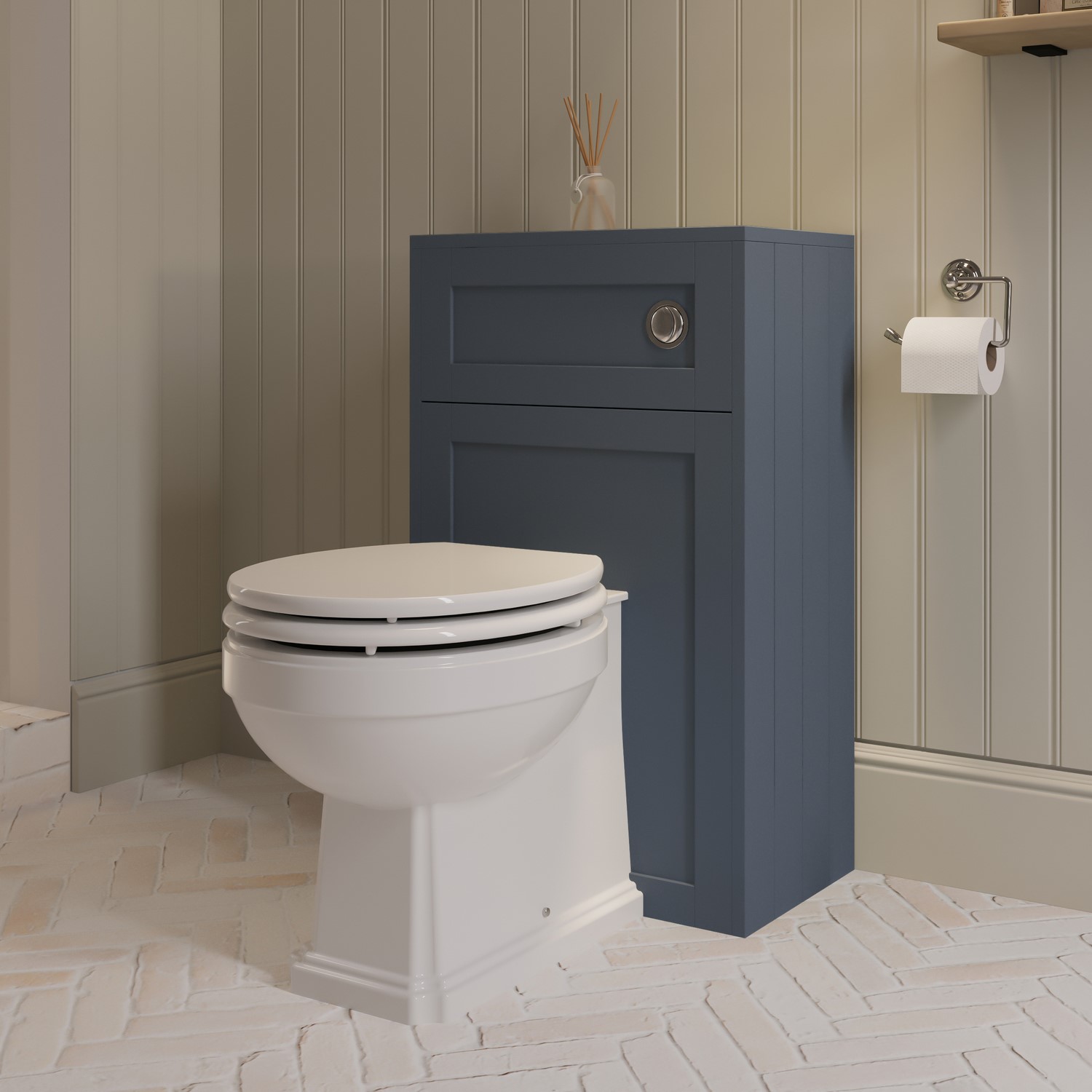 Baxenden Blue 500Mm Back To Wall Toilet Unit Only