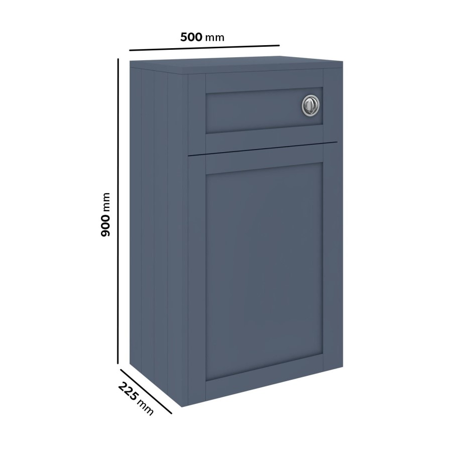 GRADE A2 - 500mm Blue Back to Wall Toilet Unit Only - Baxenden