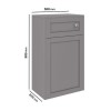 500mm Grey Back to Wall Toilet Unit Only - Baxenden