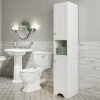 White Freestanding Tall Bathroom Cabinet 350mm - Baxenden