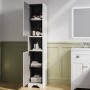Double Door White Freestanding Tall Bathroom Cabinet 350 x 1884mm- Baxenden